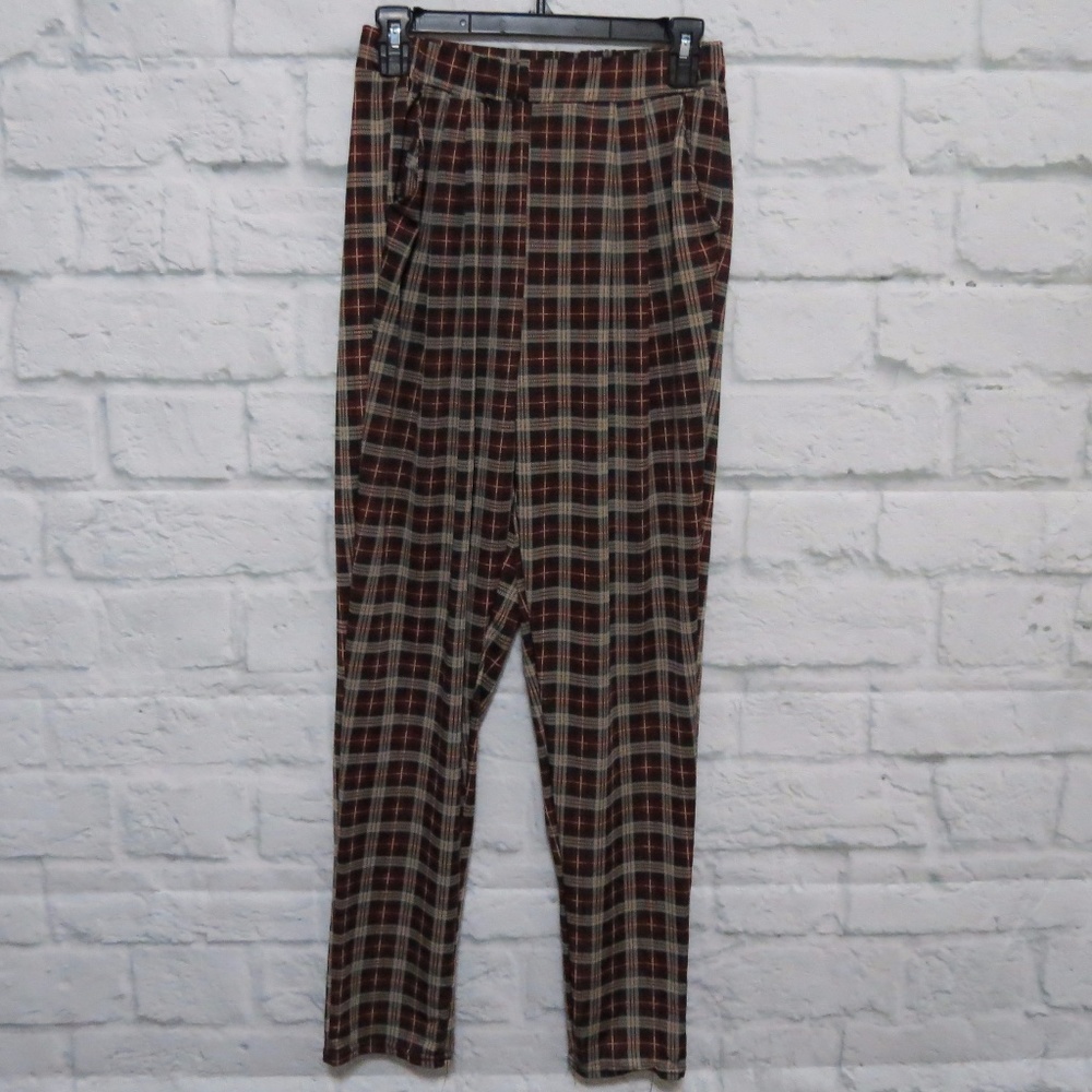 Checkered Style Pants with Pockets